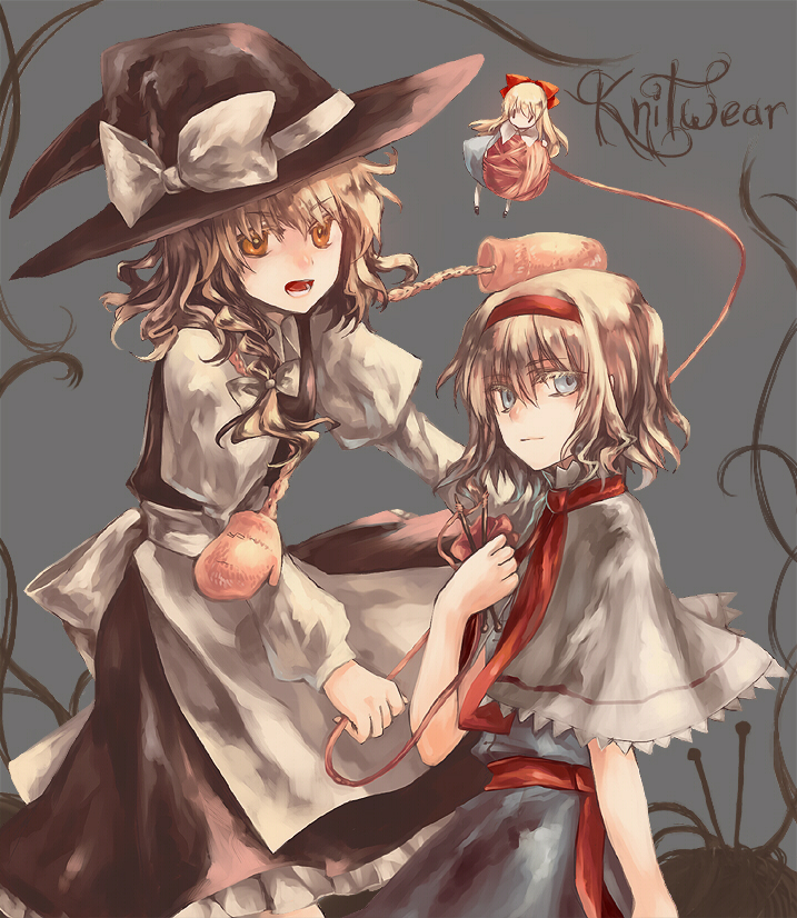 kirisame marisa, alice margatroid, and shanghai doll (touhou) drawn by fori