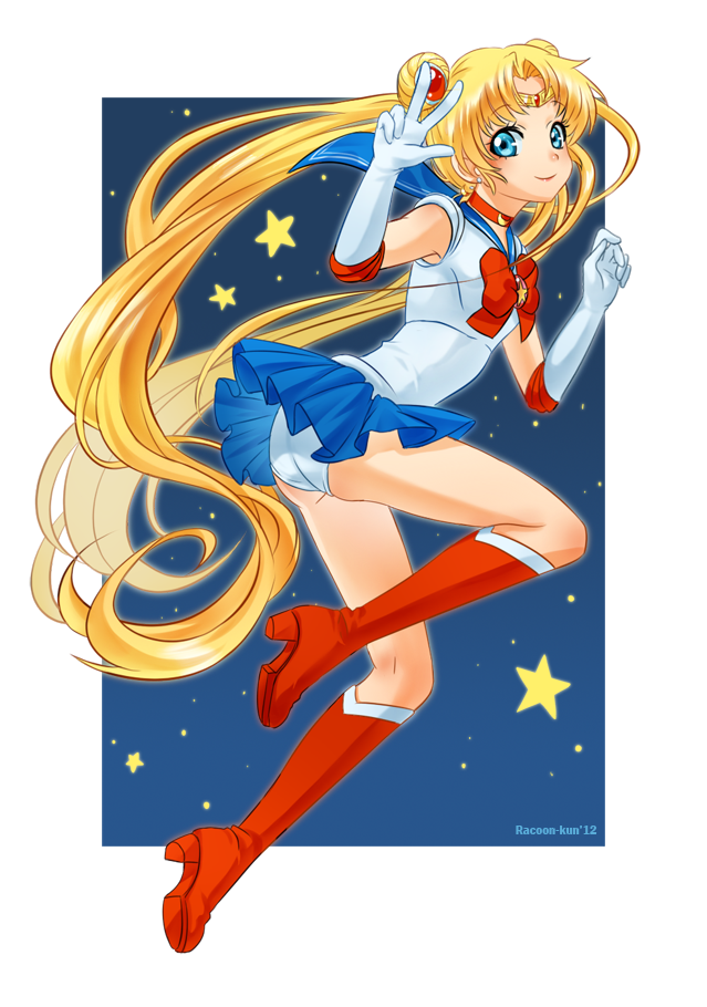 tsukino usagi and sailor moon (bishoujo senshi sailor moon) drawn by racoon-kun