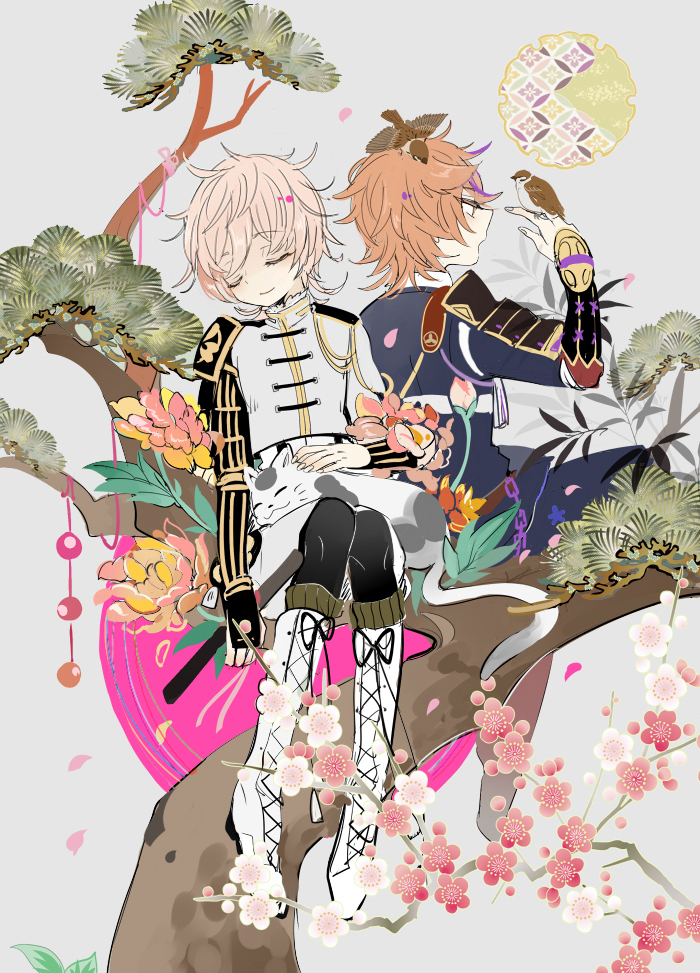 gotou toushirou and monoyoshi sadamune (touken ranbu) drawn by sekimo