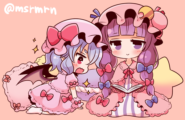 remilia scarlet and patchouli knowledge (touhou) drawn by meopun_(meopen429)