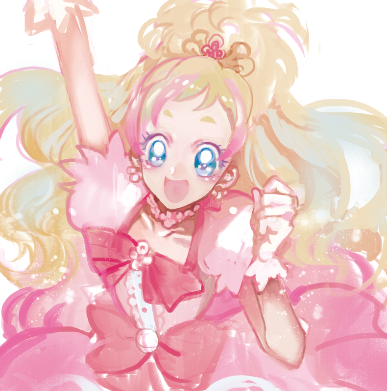 haruno haruka and cure flora (precure and 1 more) drawn by yousuke_(yosk)