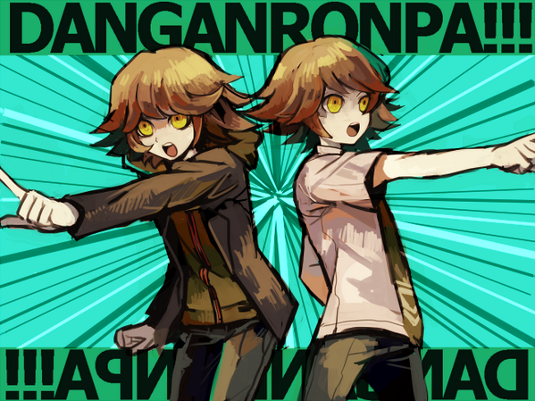hinata hajime, naegi makoto, and fujisaki chihiro (danganronpa and 2 more)