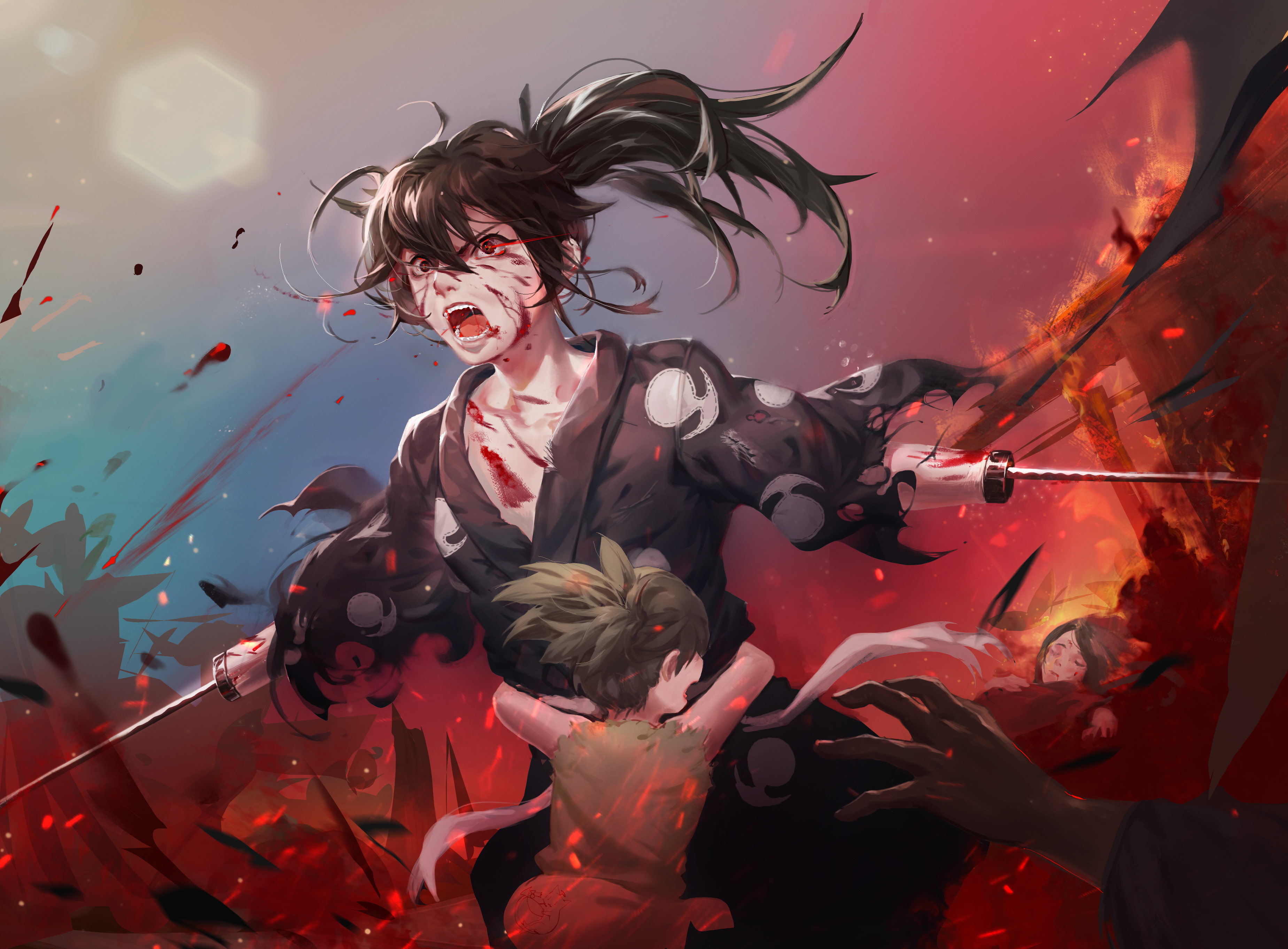 hyakkimaru dororo and mio dororo drawn by 122999999999 danbooru hyakkimaru dororo and mio dororo