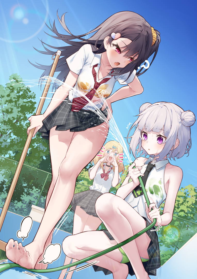 munakata hinano, itou chieri, and akizuki kei (original) drawn by tokuno_yuika