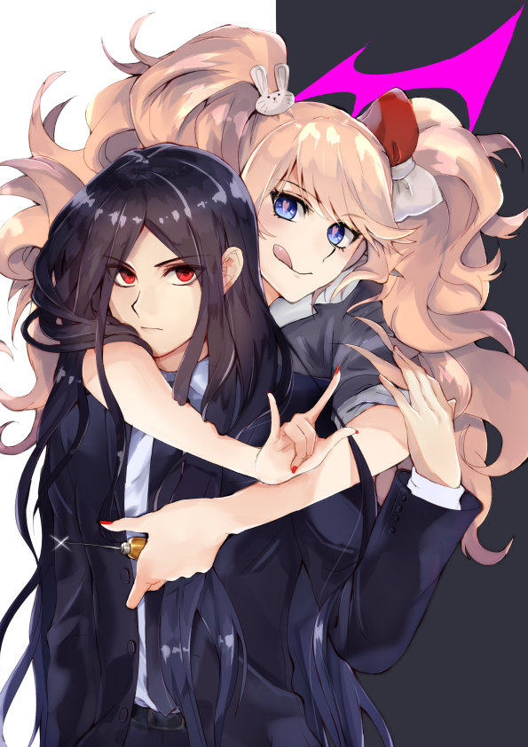 enoshima junko and kamukura izuru (danganronpa and 1 more) drawn by chitose_ao