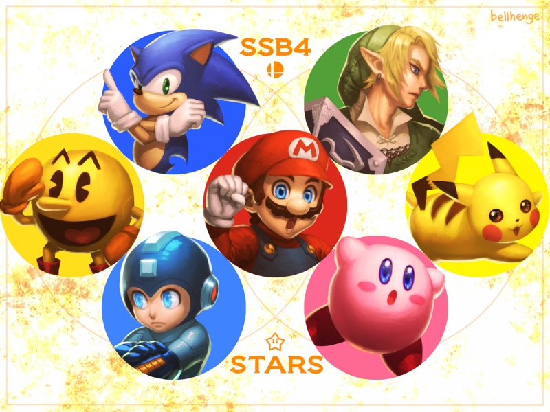 link, pikachu, kirby, mario, sonic the hedgehog, and 2 more (pokemon and 7 more) drawn by bellhenge