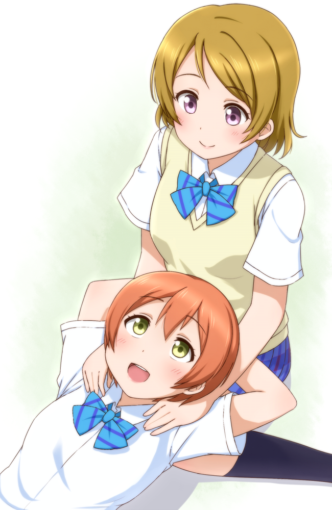 hoshizora rin and koizumi hanayo (love live! and 1 more) drawn by mohya