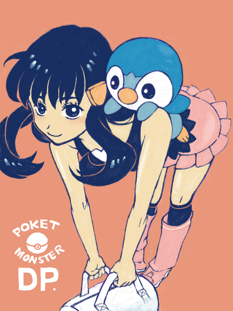 dawn and piplup (pokemon and 1 more) drawn by oira_(tegaki)