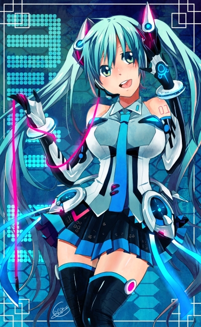 hatsune miku (vocaloid) drawn by amatsuki_colors