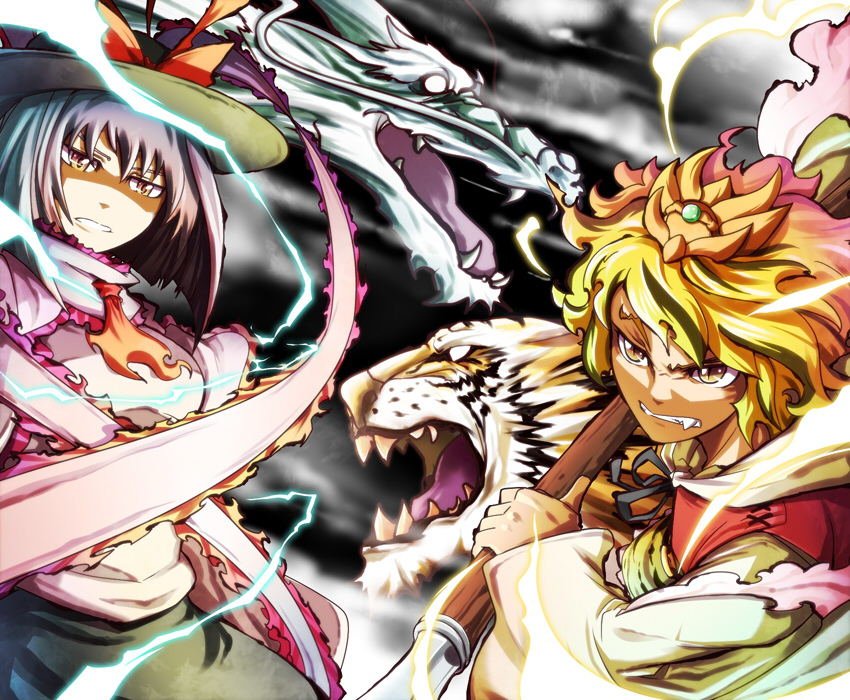 toramaru shou and nagae iku (touhou) drawn by kage_houshi