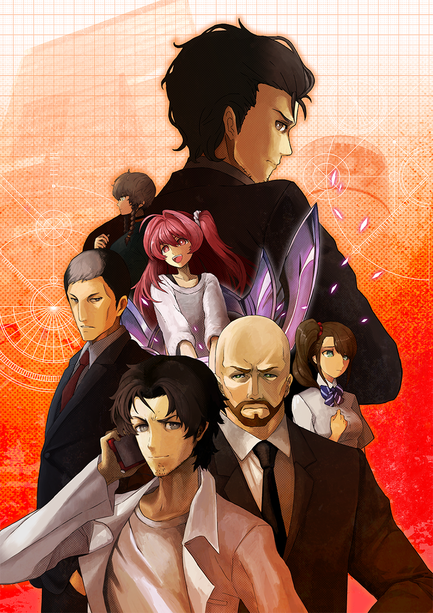 okabe rintarou, amane suzuha, sakihata rimi, tennouji nae, tennouji yuugo, and 1 more (science adventure and 4 more) drawn by secretter