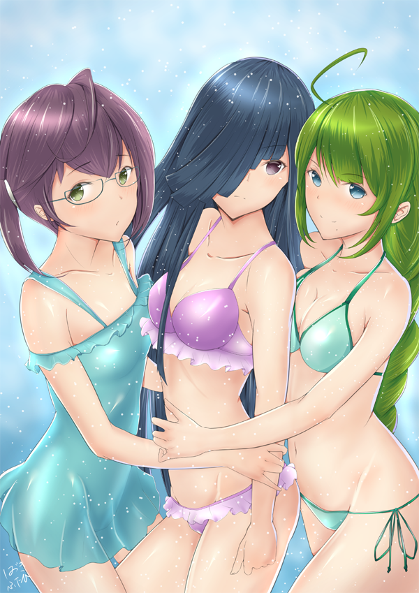 yuugumo, hayashimo, and okinami (kantai collection) drawn by hazuki_futahi