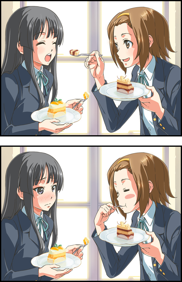 akiyama mio and tainaka ritsu (k-on!) drawn by nishiwaki