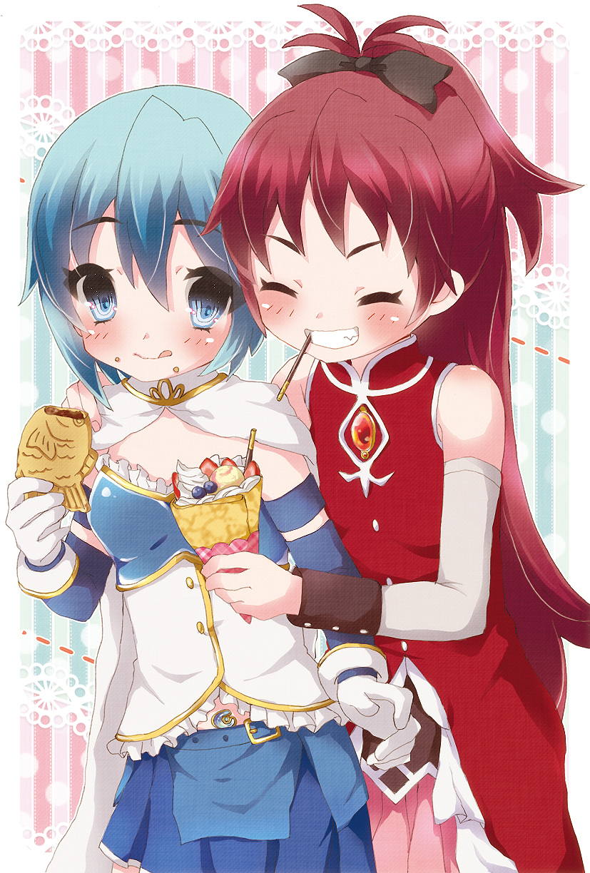 miki sayaka and sakura kyoko (mahou shoujo madoka magica) drawn by tottsuan