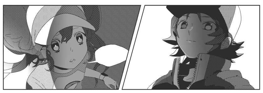 rosa and hilbert (pokemon and 2 more) drawn by emje_(uncover)