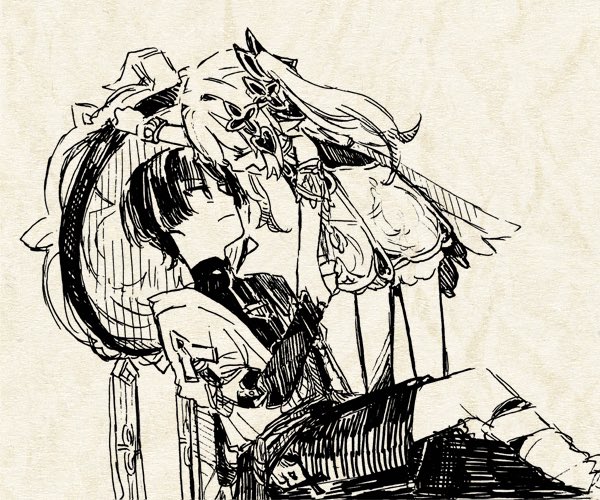 scaramouche, nahida, and wanderer (genshin impact) drawn by manmaruneko10