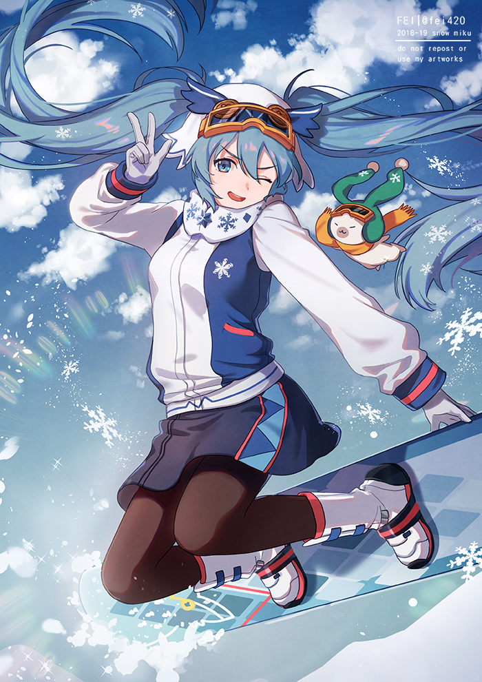 hatsune miku, yuki miku, and rabbit yukine (vocaloid) drawn by fen_renlei