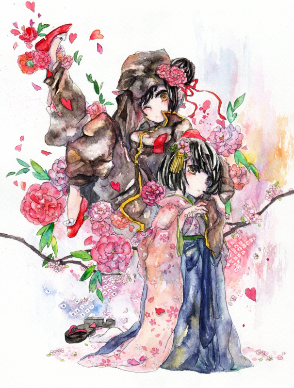 japan and china (axis powers hetalia) drawn by tugumi0w0