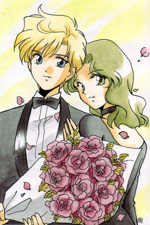 ten'ou haruka and kaiou michiru (bishoujo senshi sailor moon) drawn by sadahara_ajiko