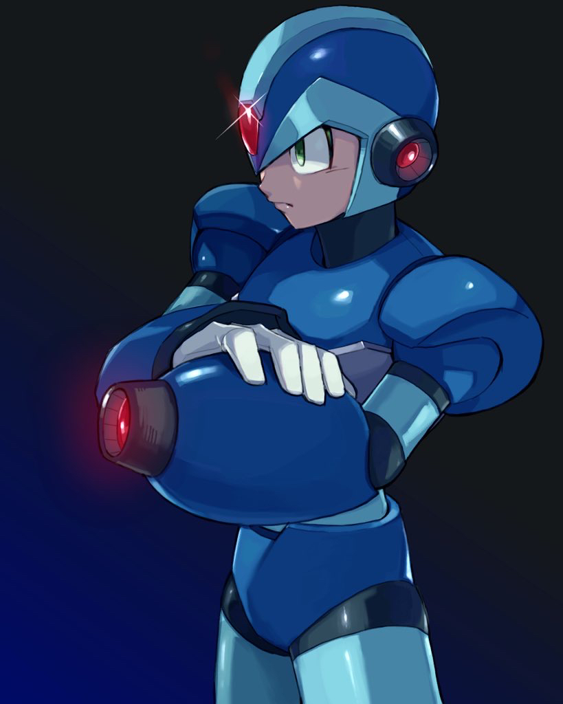 x (mega man and 1 more) drawn by vani_(hisha_04)