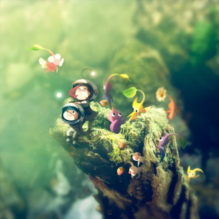 red pikmin, yellow pikmin, blue pikmin, purple pikmin, white pikmin, and 3 more (pikmin)