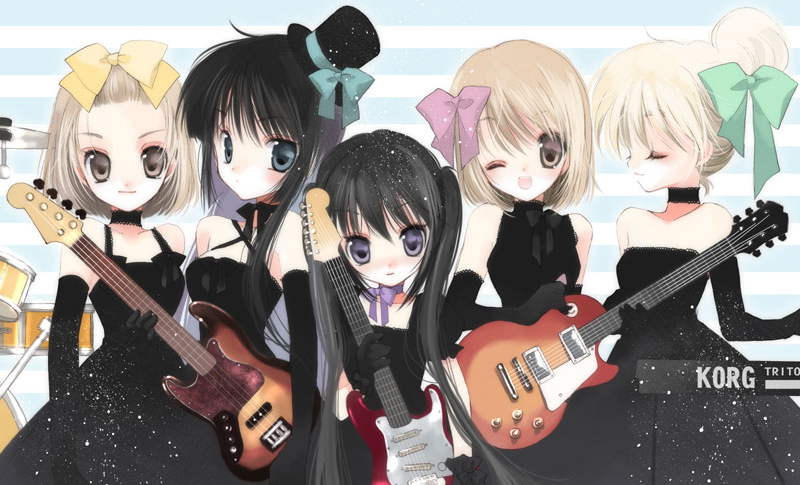 akiyama mio, nakano azusa, hirasawa yui, tainaka ritsu, and kotobuki tsumugi (k-on!) drawn by hato_rami