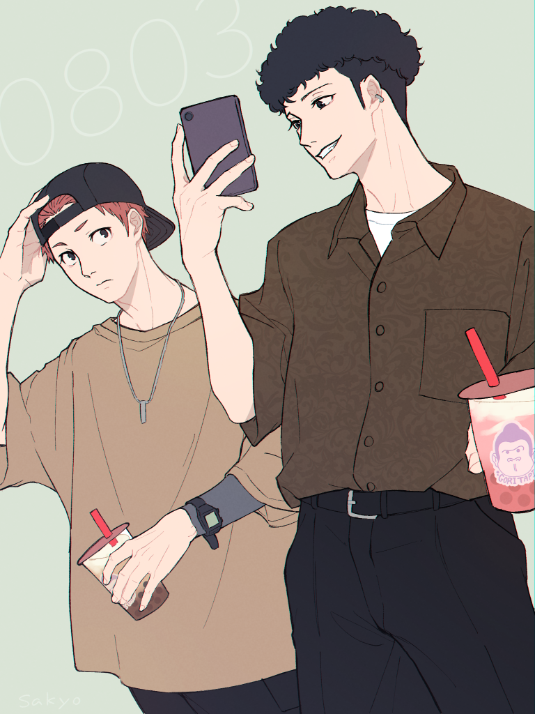 minamoto seiji and yamada takeshi (hakozume: kouban joshi no gyakushuu) drawn by skyoskyo