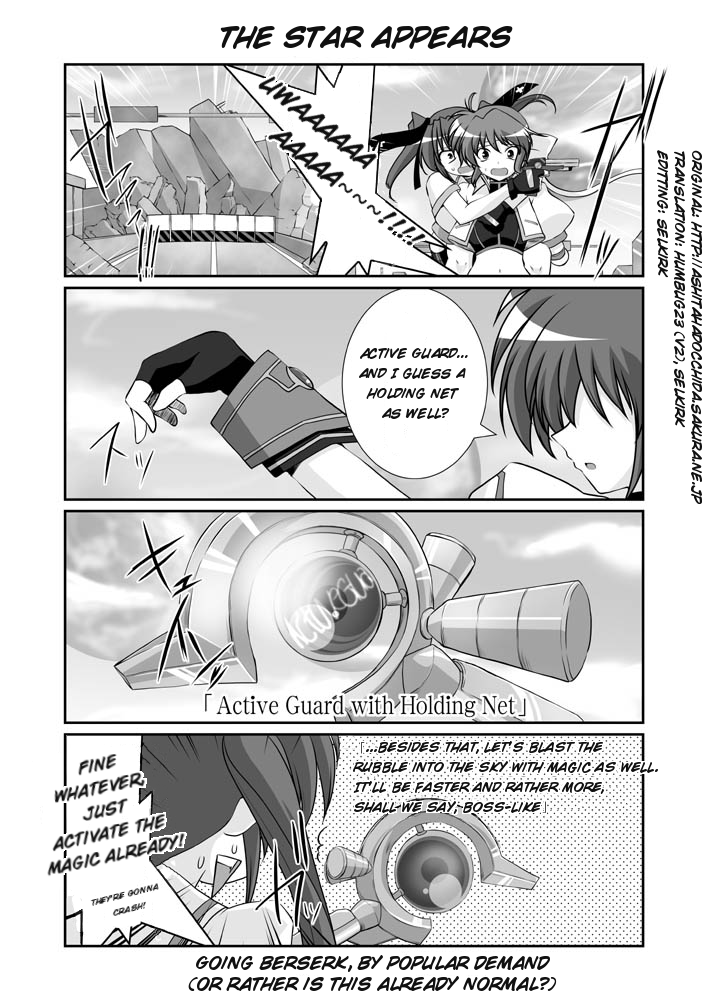 takamachi nanoha, raising heart, subaru nakajima, and teana lanster (lyrical nanoha and 1 more) drawn by mikage_takashi