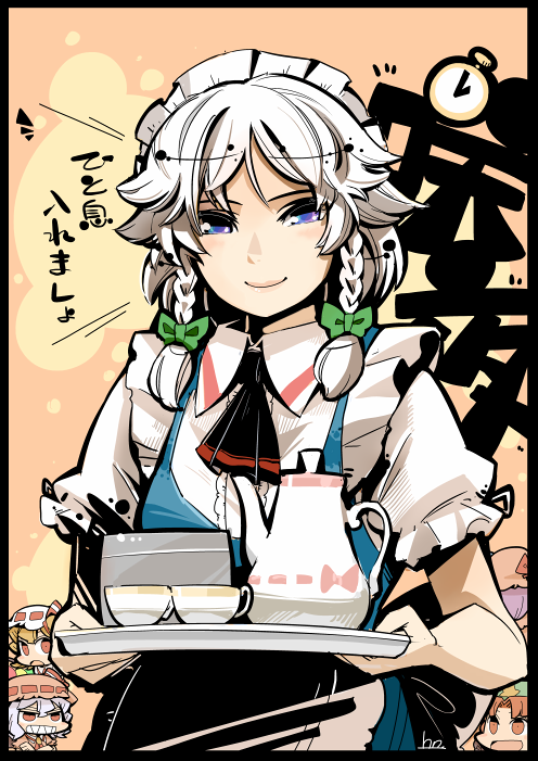 remilia scarlet, flandre scarlet, izayoi sakuya, patchouli knowledge, and hong meiling (touhou) drawn by hounori