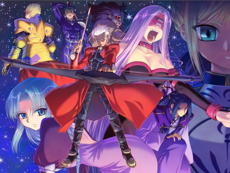 artoria pendragon, saber, gilgamesh, cu chulainn, archer, and 4 more (fate and 1 more)