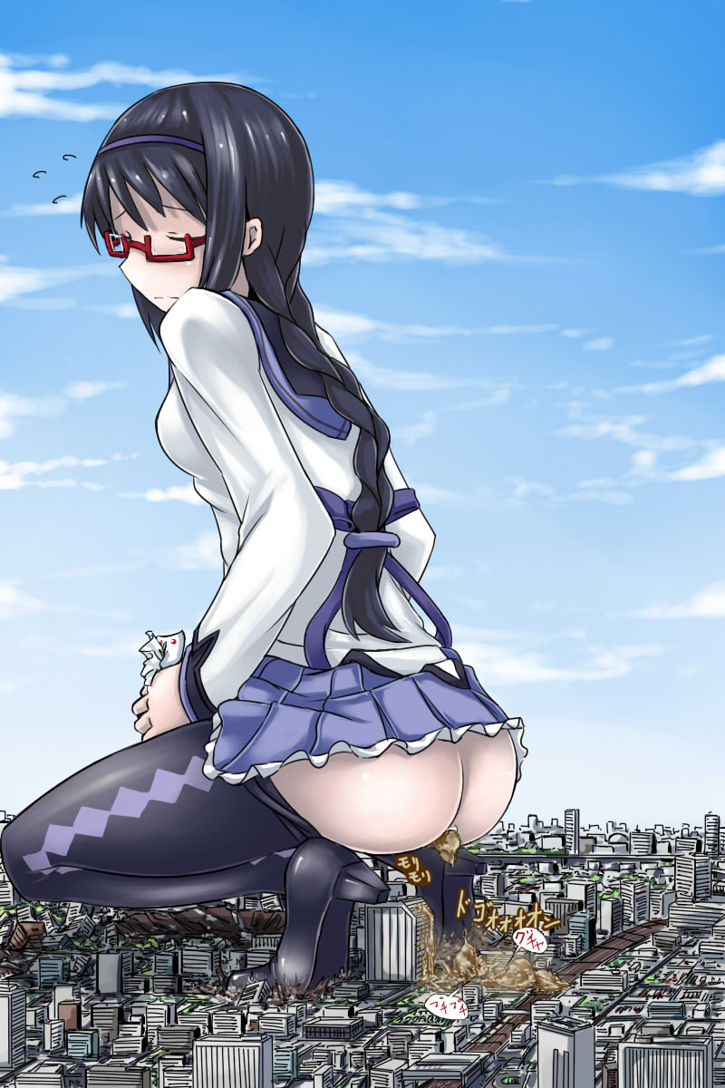 akemi homura and kyubey (mahou shoujo madoka magica) drawn by terada_ochiko