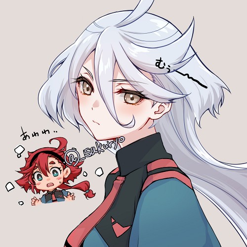 suletta mercury and miorine rembran (gundam and 1 more) drawn by sakurai_(skri_3527)