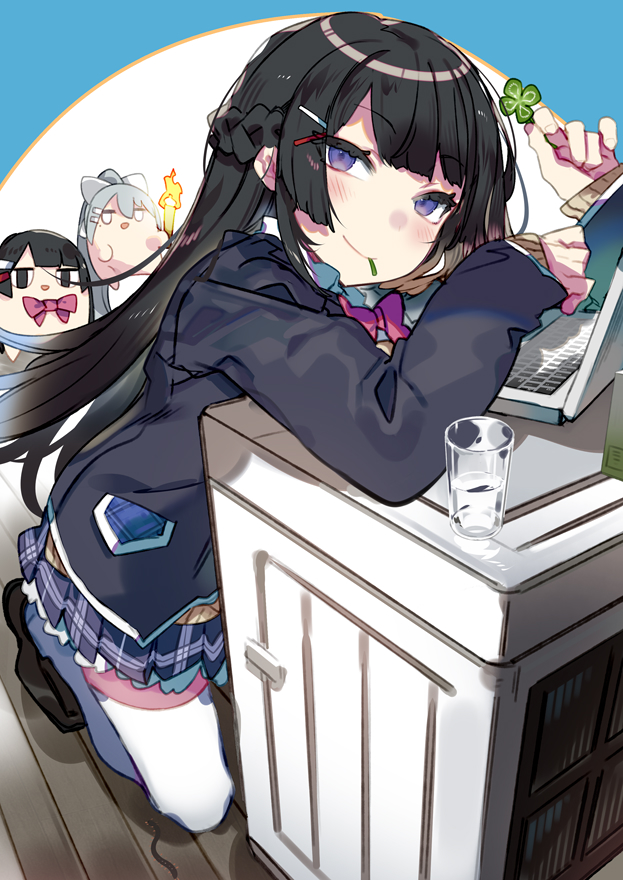 tsukino mito, higuchi kaede, kaede-chan, and mito-chan (nijisanji and 1 more) drawn by karei