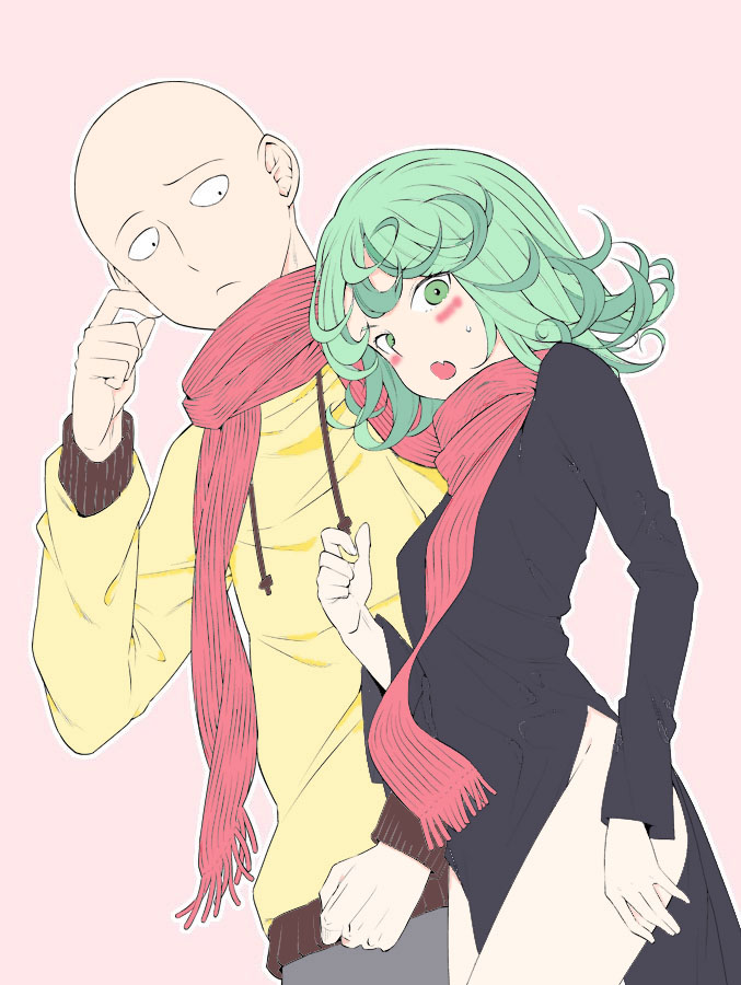 tatsumaki and saitama (one-punch man) drawn by akihazama