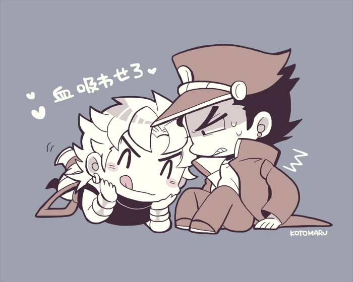 kujo jotaro and dio brando (jojo no kimyou na bouken and 1 more) drawn by kotorai