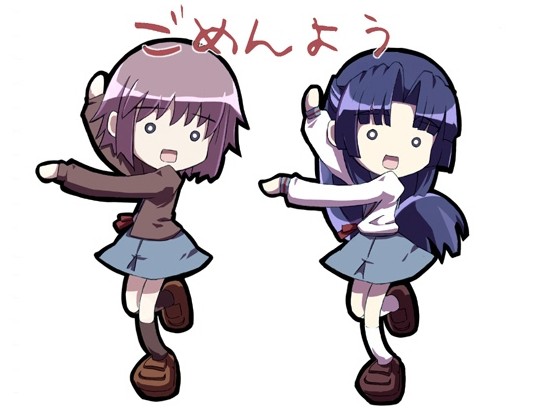 nagato yuki and asakura ryoko (suzumiya haruhi no yuuutsu and 1 more) drawn by tokyo_(great_akuta)