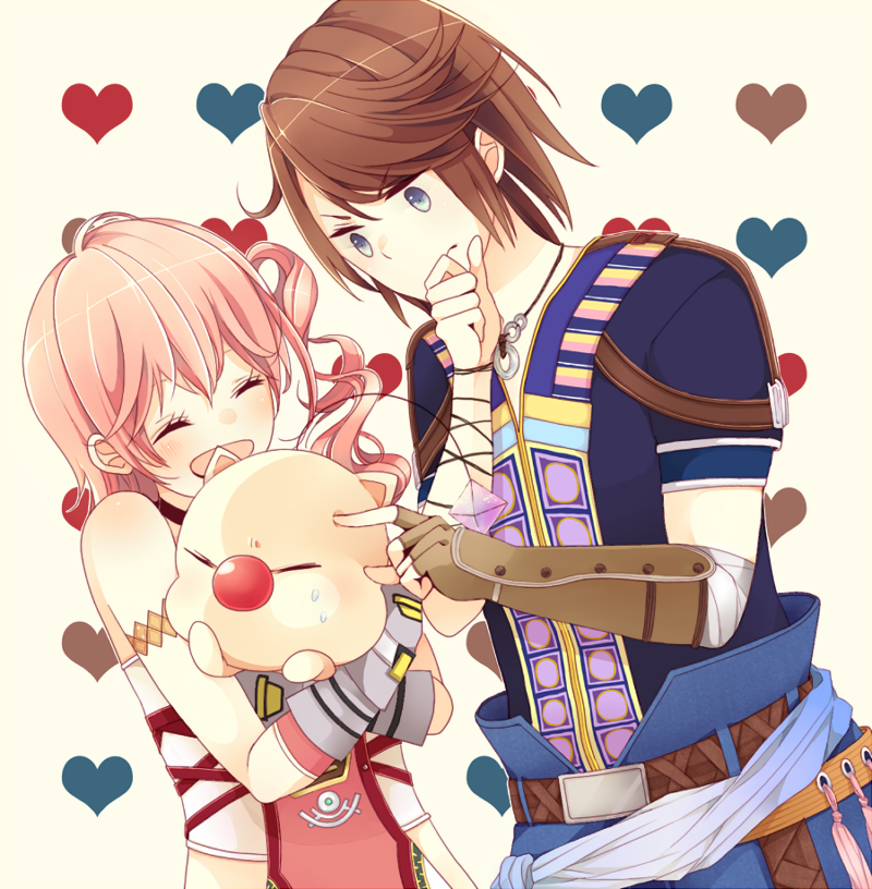 moogle, serah farron, mog, and noel kreiss (final fantasy and 2 more) drawn by uu_(13949795)