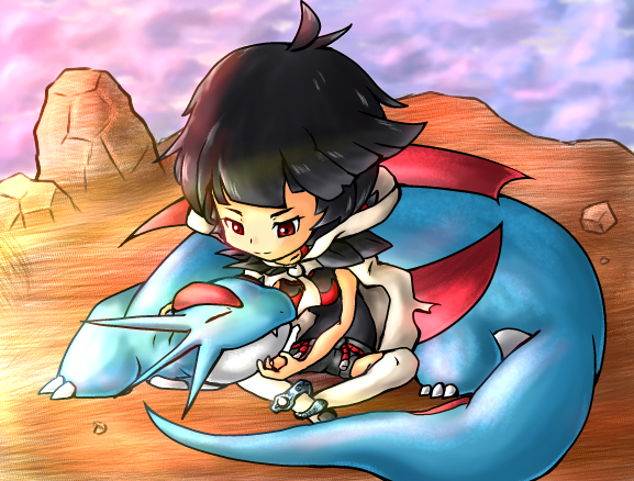 zinnia and salamence (pokemon and 1 more) drawn by ka-neito