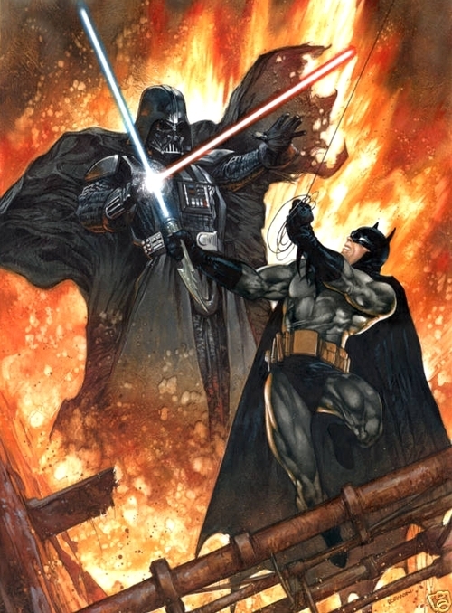 batman and darth vader (dc comics and 2 more) drawn by dave_dorman