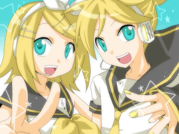 kagamine rin and kagamine len (vocaloid) drawn by hanagiri