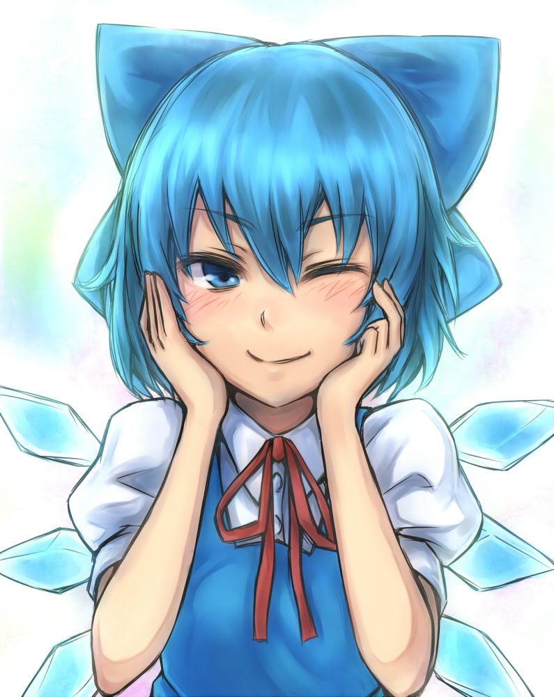 cirno (touhou) drawn by inaba-no-kuni-tottori