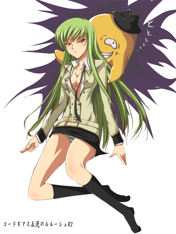 c.c. and cheese-kun (code geass and 1 more) drawn by sahare