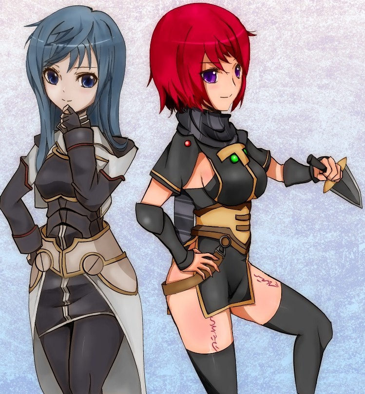 maria traydor and nel zelpher (star ocean and 1 more) drawn by john117