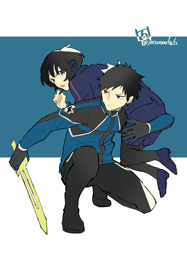 kazama souya and mikami kaho (world trigger) drawn by kaburock2002