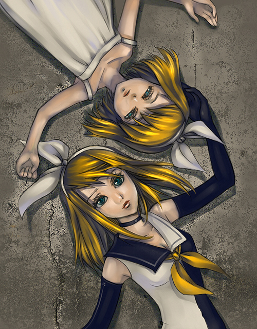kagamine rin (vocaloid and 1 more) drawn by neneji