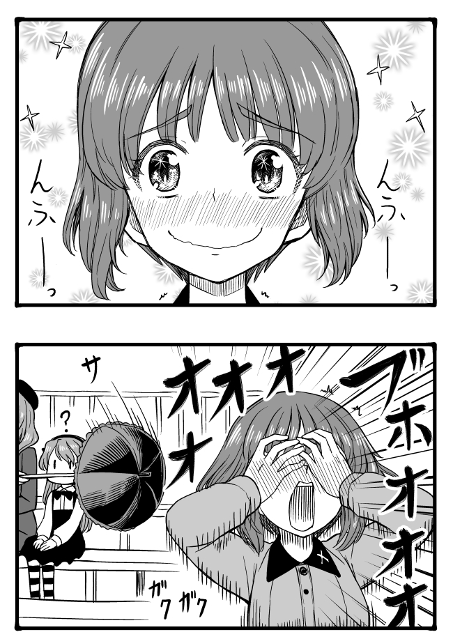nishizumi miho, shimada arisu, and shimada chiyo (girls und panzer) drawn by sutahiro_(donta)