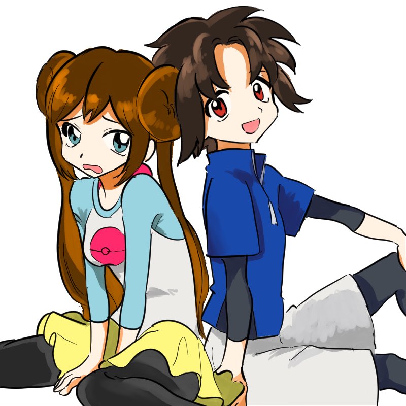 rosa and nate (pokemon and 1 more) drawn by yylol