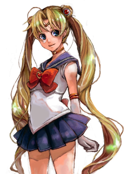 tsukino usagi and sailor moon (bishoujo senshi sailor moon) drawn by pisuke