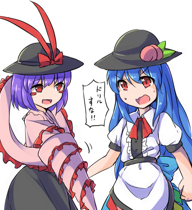 hinanawi tenshi and nagae iku (touhou) drawn by fun_bo