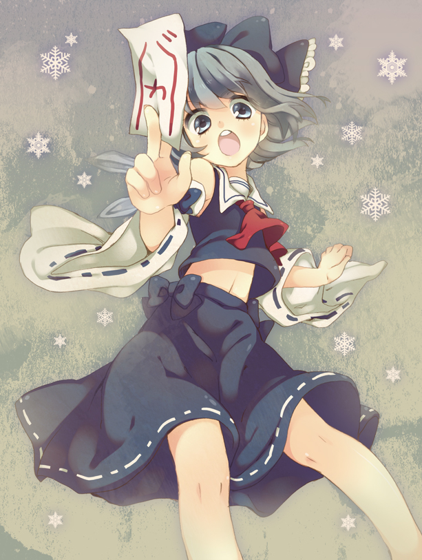 hakurei reimu and cirno (touhou) drawn by maki_(natoriumu)